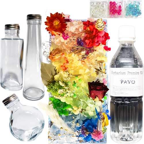 手作りハーバリウムキット 花材,オイル,ガラス瓶|ハーバリウム通販PAVO