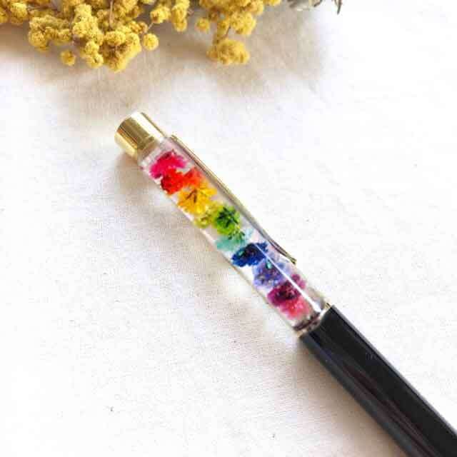 ハーバリウムボールペン　黒×金色　父の日