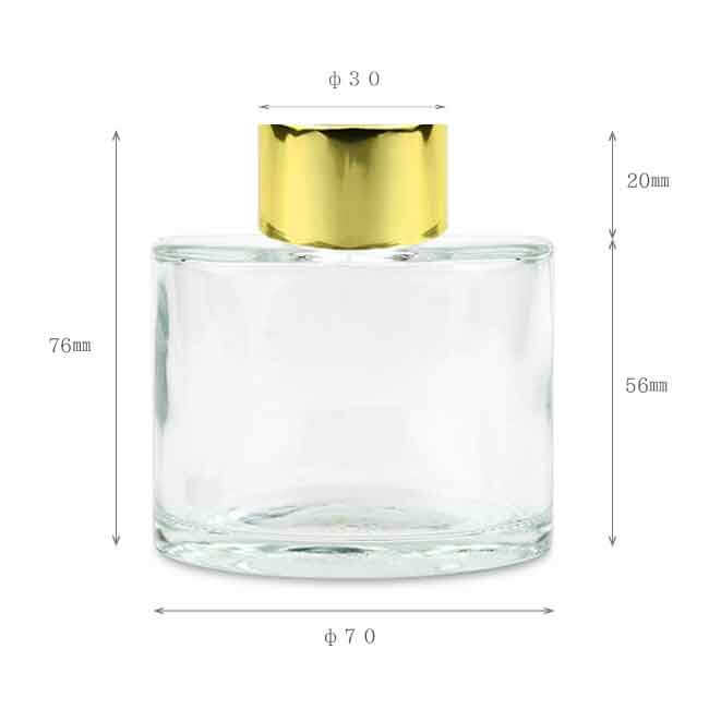 ハーバリウムディフューザー-ガラス瓶-ハーバリウムボトル-ディフューザー瓶-キャップ-ゴールド-サイズ