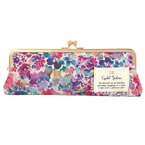 ボタニカルフラワー スリム がま口 花がら ペンケース がま口 ペン入れ ペンケース 文房具入れ 筆箱 がまぐちペンケース マジカルデイジー パープル 花柄 ハーバリウム柄 彼氏彼女のプレゼント通販店pavo