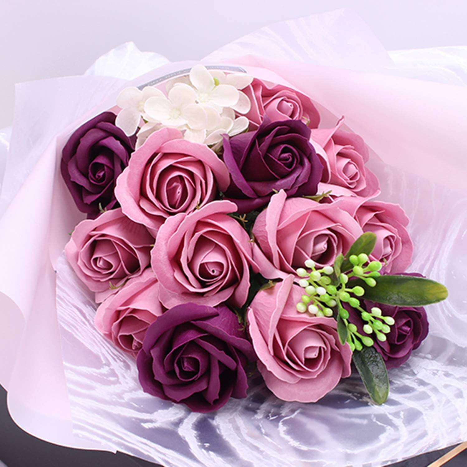 71W0BhNXy5L ソープフラワー 花束 母の日 ギフト 誕生日 プレゼント フラワーソープ 女性 花 造花 枯れない 石鹼 贈り物 敬老の日 開店祝い お祝い お礼 ギフトボックス メッセージカード ピンク