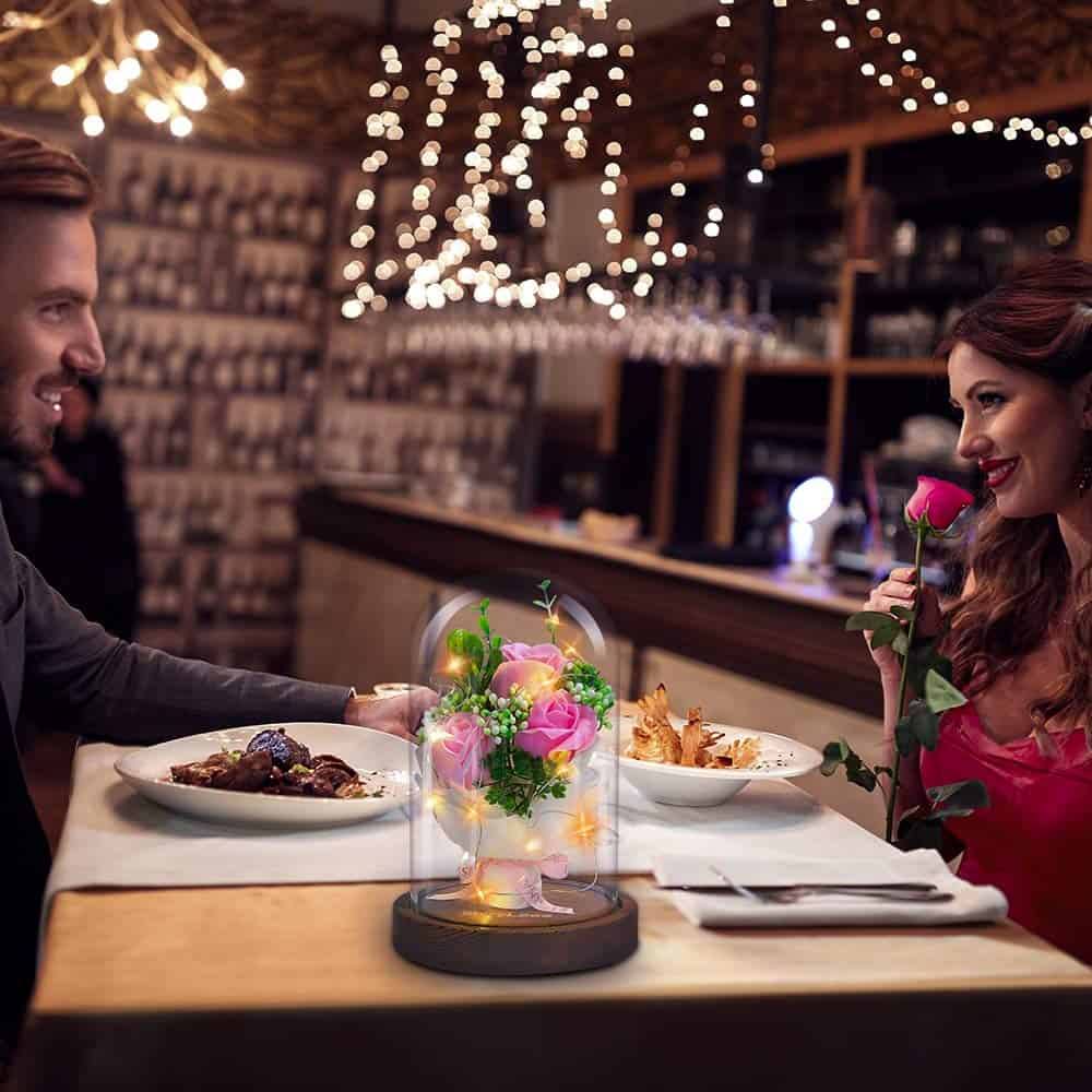 ガラスドーム バラ 造花 ホワイトデー お返し 誕生日 プレゼント 枯れない花 結婚記念日 ギフトボックス お祝い クリスマスプレゼント 記念日 昇進 開店 お見舞い