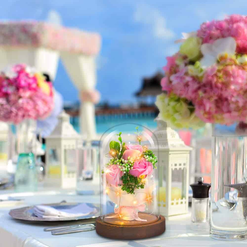 ガラスドーム バラ 造花 ホワイトデー お返し 誕生日 プレゼント 枯れない花 結婚記念日 ギフトボックス お祝い クリスマスプレゼント 記念日 昇進 開店 お見舞い