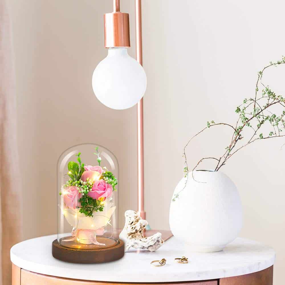 ガラスドーム バラ 造花 ホワイトデー お返し 誕生日 プレゼント 枯れない花 結婚記念日 ギフトボックス お祝い クリスマスプレゼント 記念日 昇進 開店 お見舞い