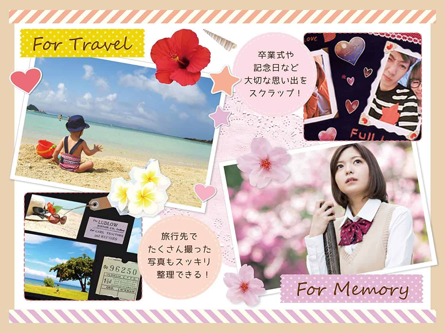 71ITmvZH9vL 手作り ハンドメイド フォトアルバム 写真入れ フォト アルバム 素材 セット 記念 スクラップブック